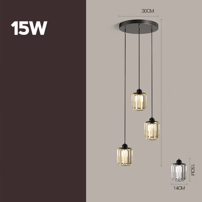 Disc-style glass chandelier, black
