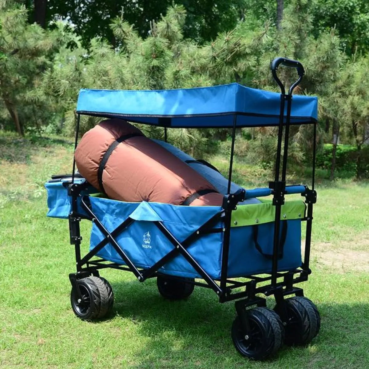 Collapsible Heavy-Duty Folding Wagon – Removable Canopy, All-Terrain Wheels