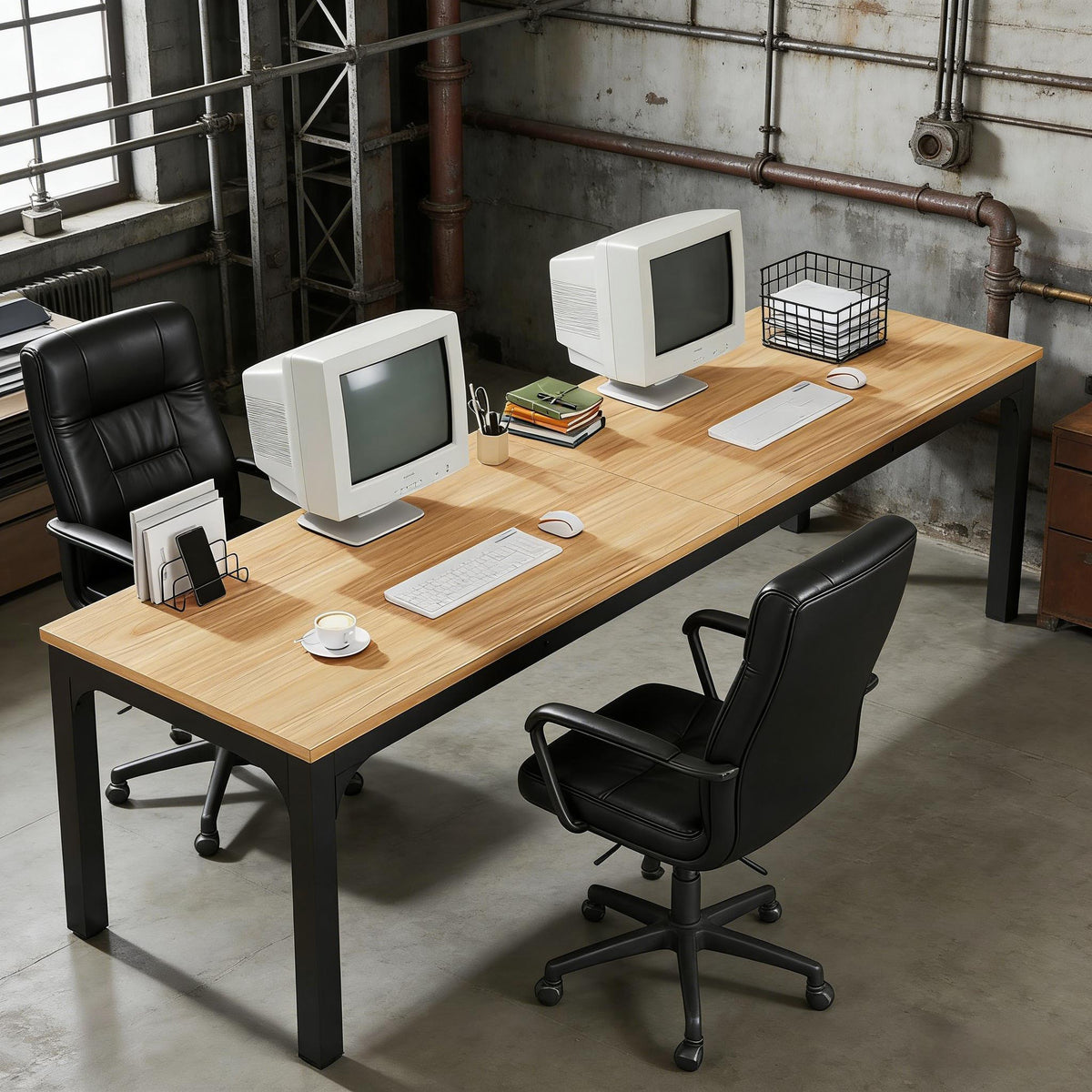Rectangle executive desk in walnut