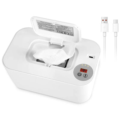 Baby Wipe Warmer – 3 Temperature Settings, USB-C Powered Wipe Dispenser