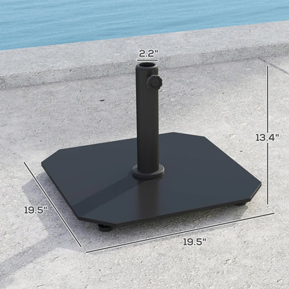 Square Patio Umbrella Base, 41 lbs Metal Stand with Adjustable Foot Pads, Black