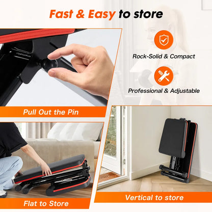 Adjustable Folding Weight Bench for Home Gym Strength Training