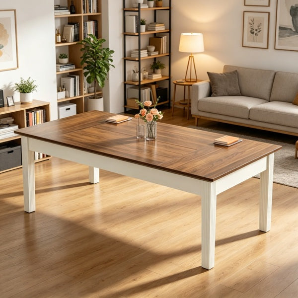 Sturdy MDF home office desk, natural wood