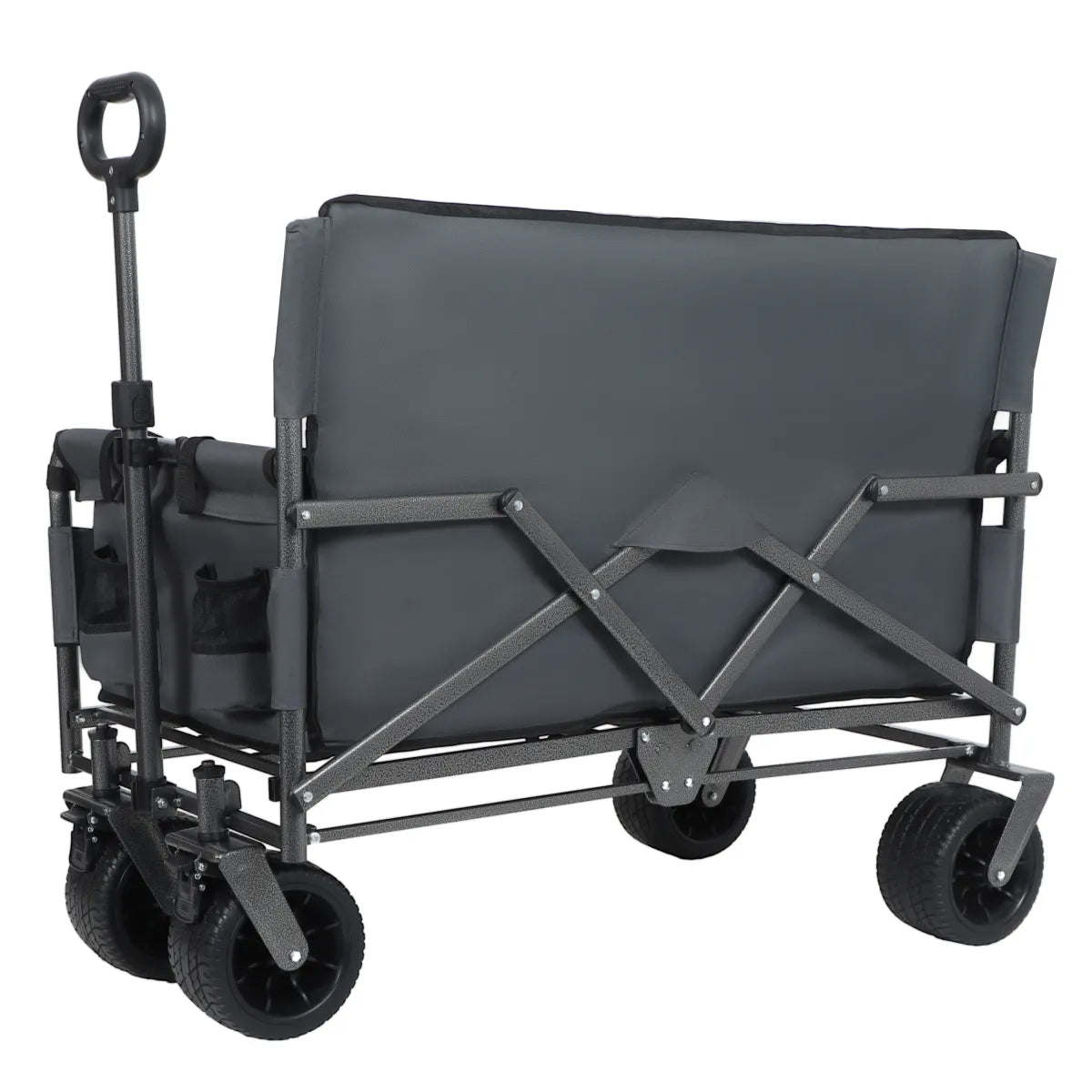 3-in-1 Convertible Folding Wagon Cart – Bench Seat & Storage, 500 lb Capacity