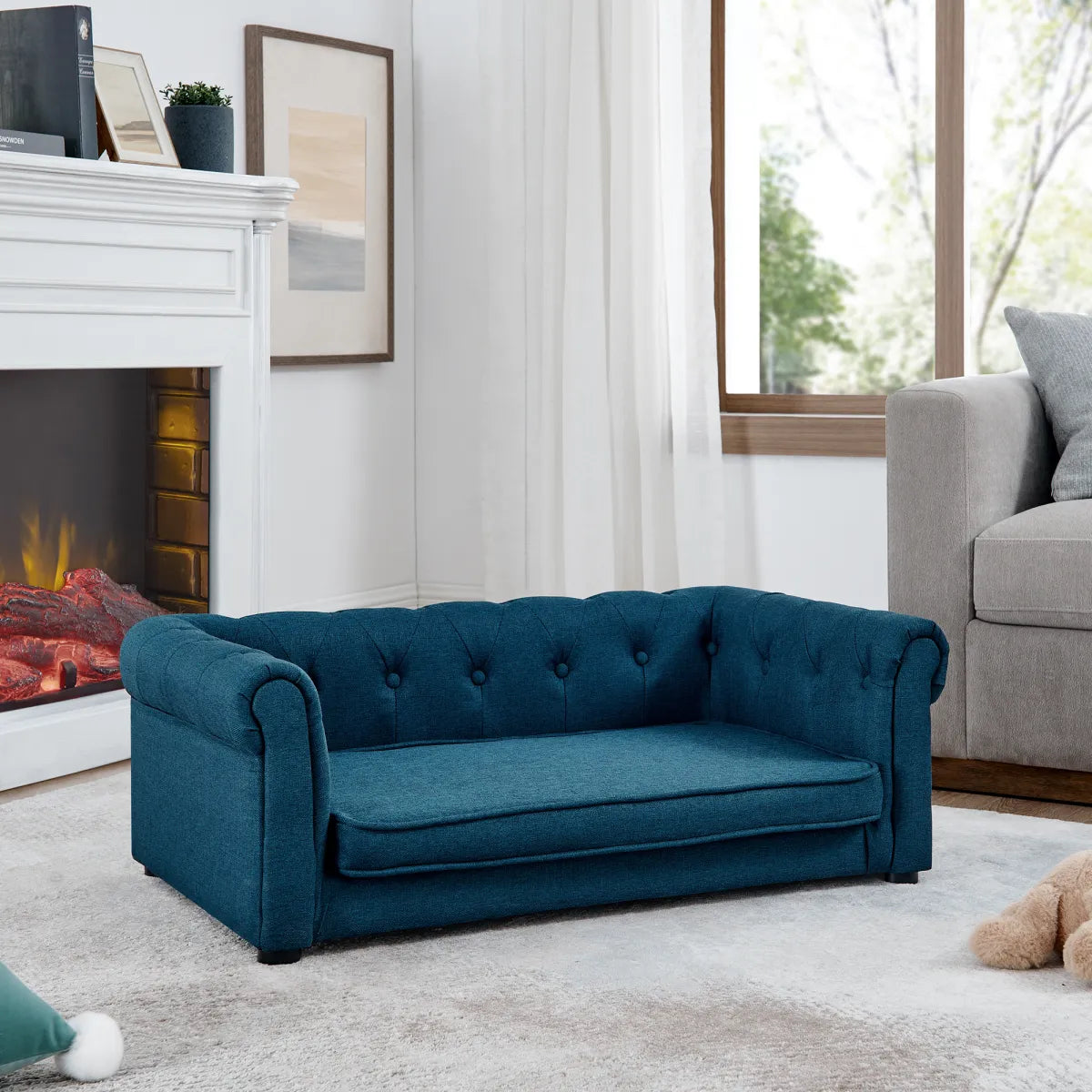 Elevated Dog Sofa Bed for Small and Medium Dogs, Blue