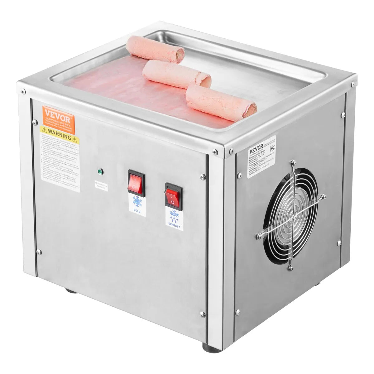 11" Rolled Ice Cream Machine – Stainless Steel Stir-Fry Ice Cream Pan