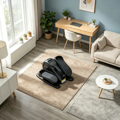 Under Desk Elliptical Machine with Remote and LCD Display for Home Office