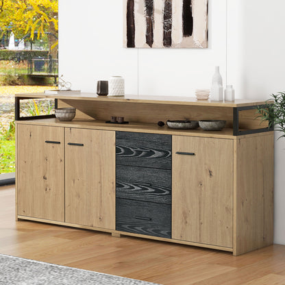 Industrial sideboard with 3 doors and 3 drawers