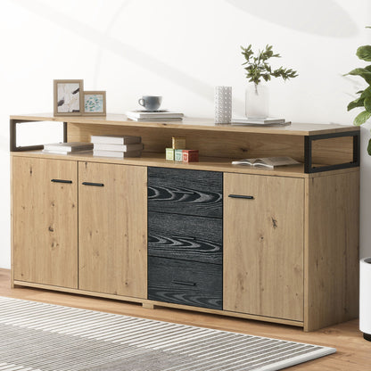 Industrial sideboard with 3 doors and 3 drawers