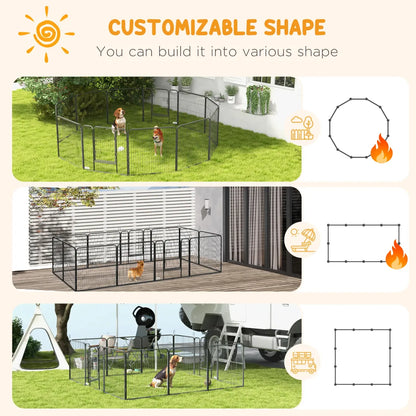 12-Panel Dog Pen with Gate – Heavy-Duty Puppy Playpen Fence