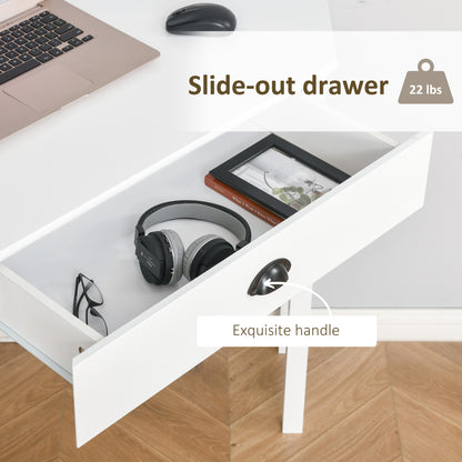 Triangle corner desk with drawer, white