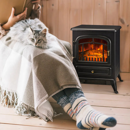 Electric Fireplace Heater with LED Flame Effect