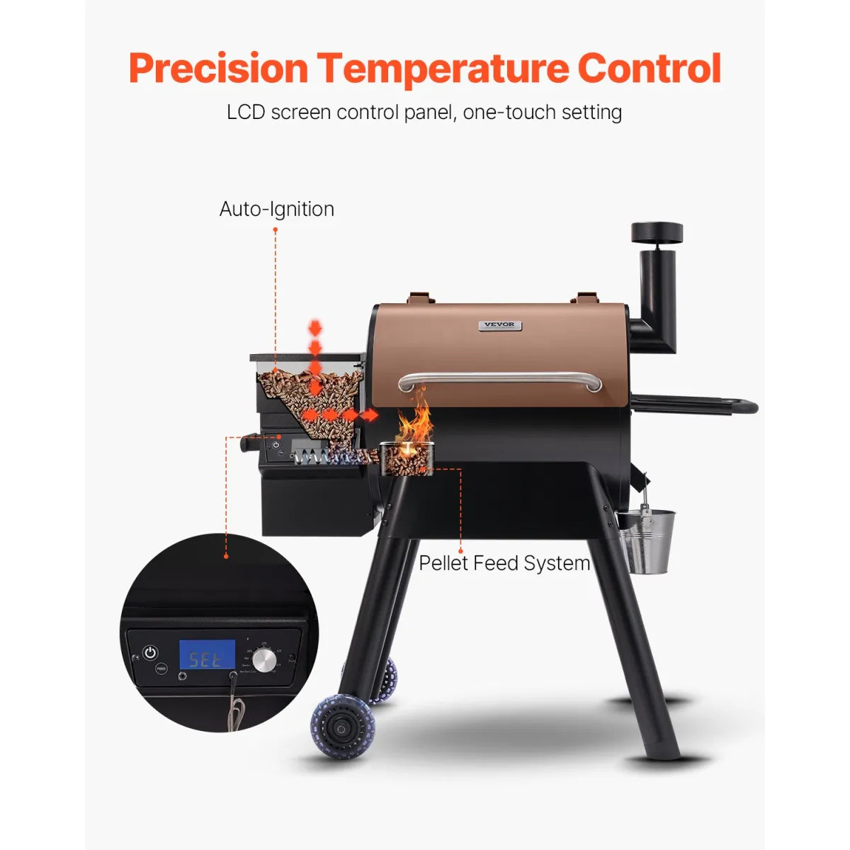 575 Sq.In. Wood Pellet Grill & Smoker – Electric Outdoor BBQ