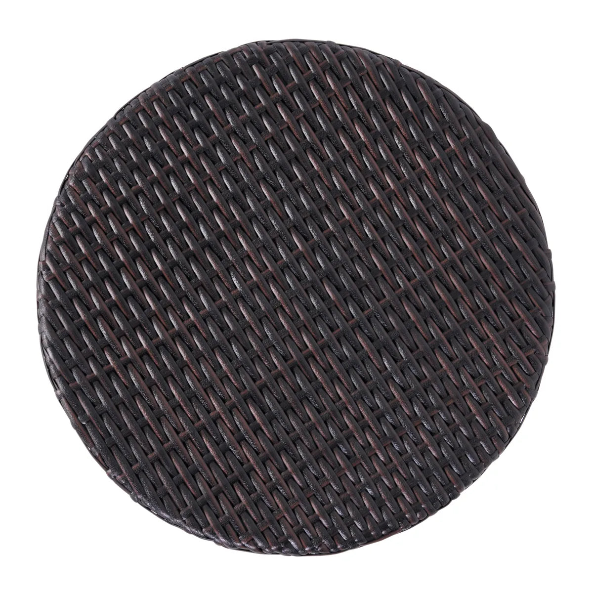 Barrel-Style Outdoor Wicker End Table, Round