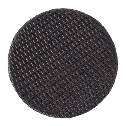 Barrel-Style Outdoor Wicker End Table, Round