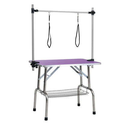 Folding Dog Pet Grooming Table, Purple