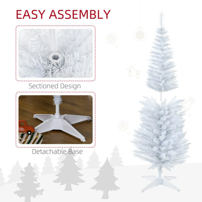 5' Pre-Lit Pencil Christmas Tree with LED Lights, White
