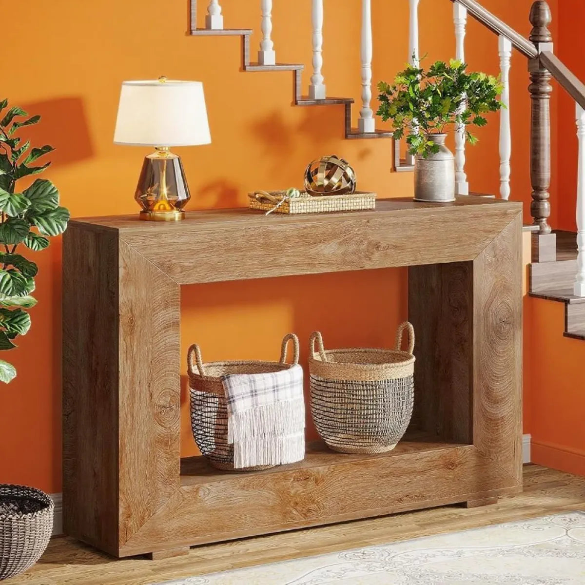 Oak Entryway Console Table – view 3