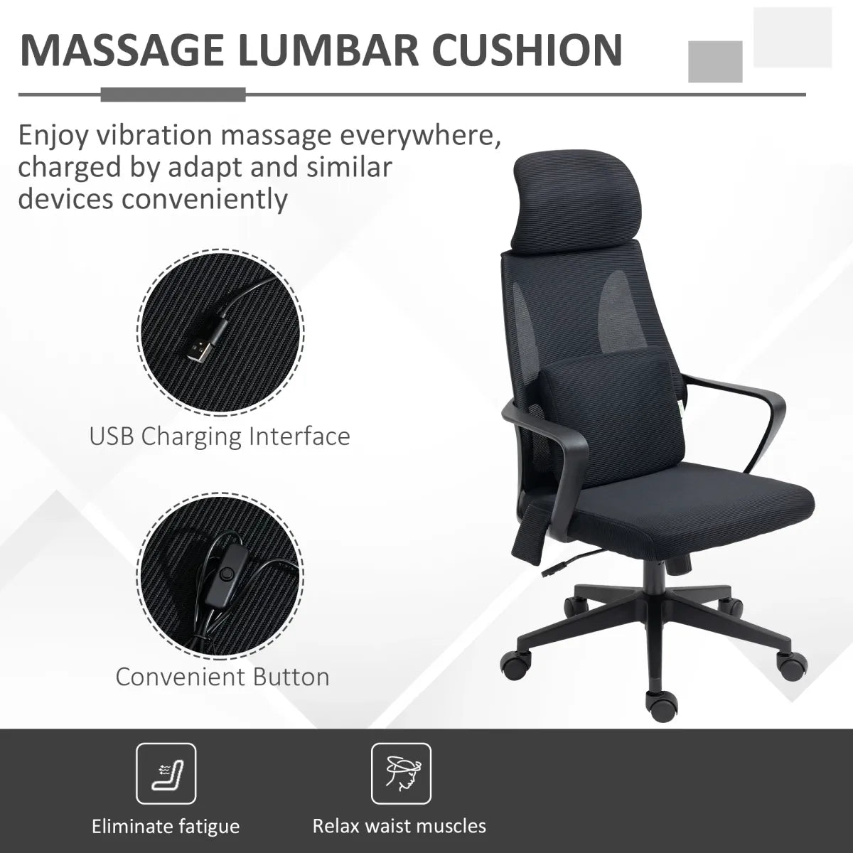 High-Back Mesh Office Chair – Ergonomic Swivel Desk Chair