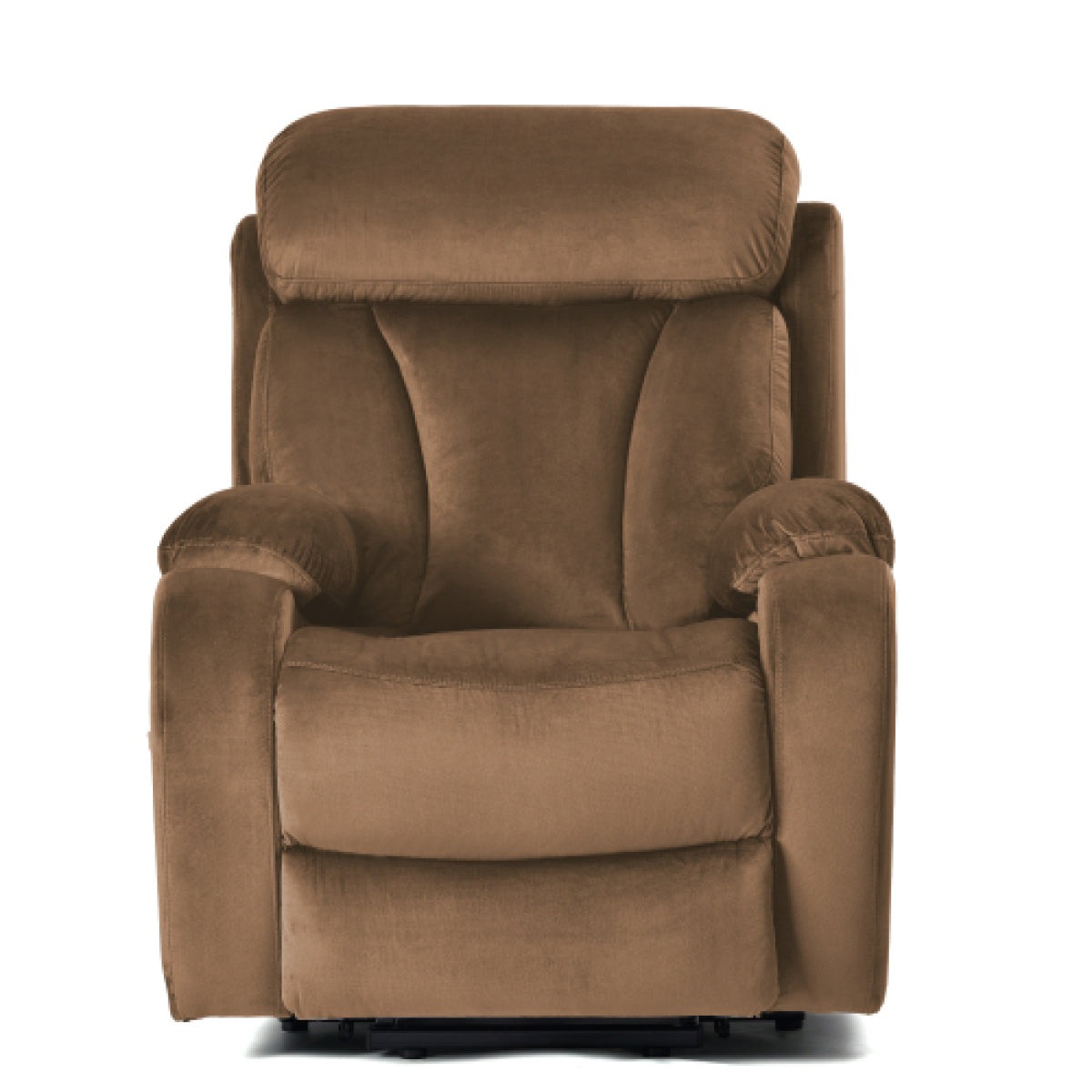 Power Lift Recliner Chair – Velvet Fabric with Wood & Steel Frame, Brown Living Room for Elderly – view 6