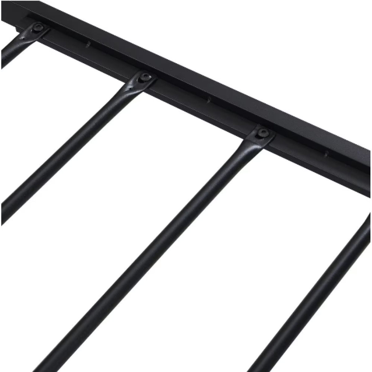Queen Metal Platform Bed Frame – Wood Headboard & Footboard with USB Port, Black+Brown Bedroom – view 5