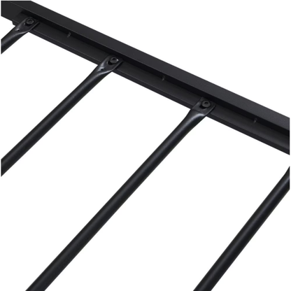 Queen Metal Platform Bed Frame – Wood Headboard & Footboard with USB Port, Black+Brown Bedroom – view 5