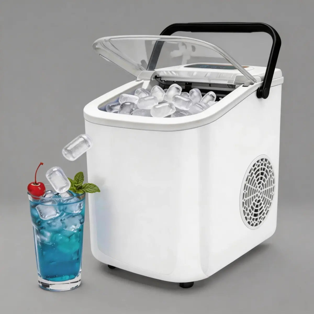 Countertop Ice Maker – Self-Cleaning Portable Machine with Handle