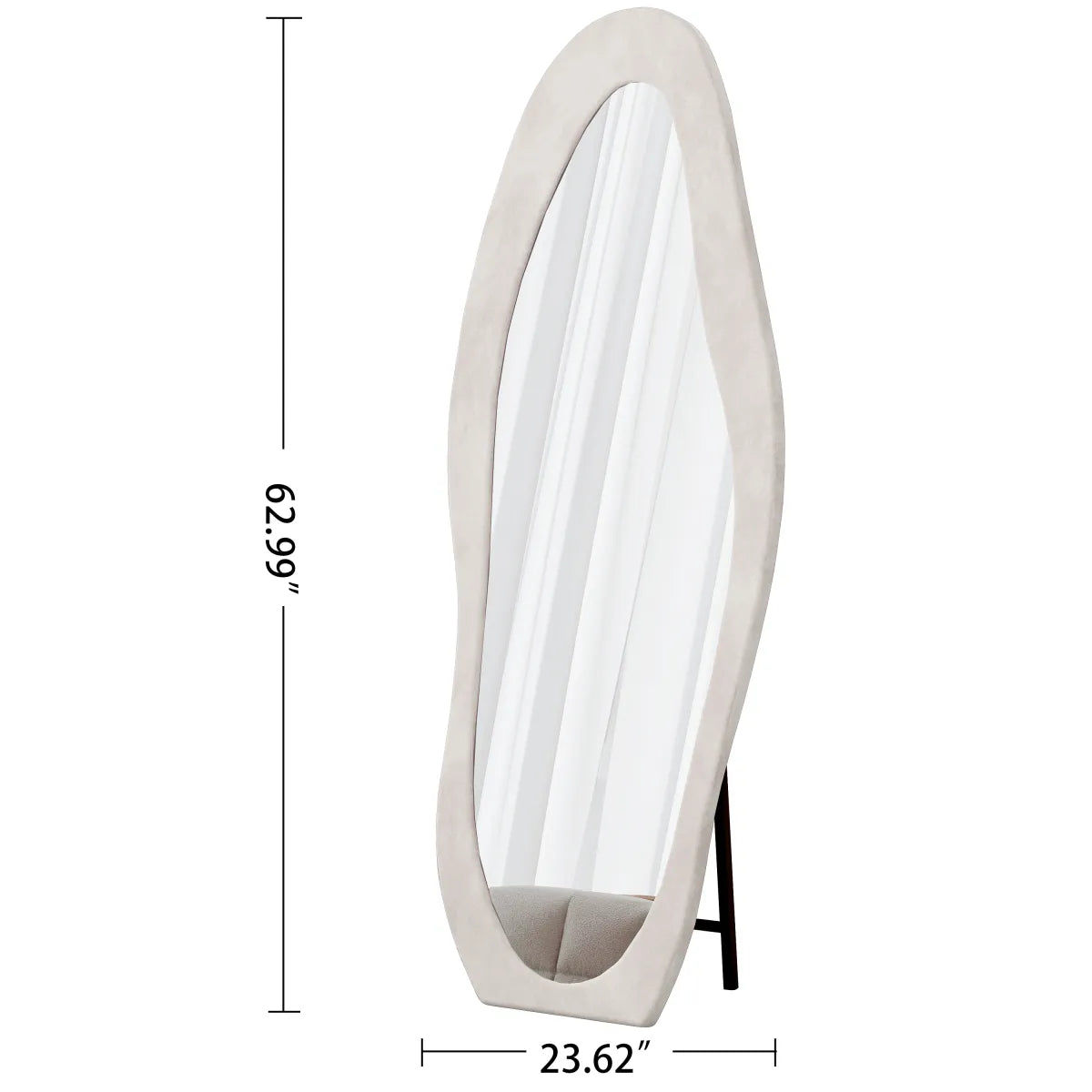 Full-Length Floor Mirror with Flannel-Wrapped Frame – Leaning Wall Mirror