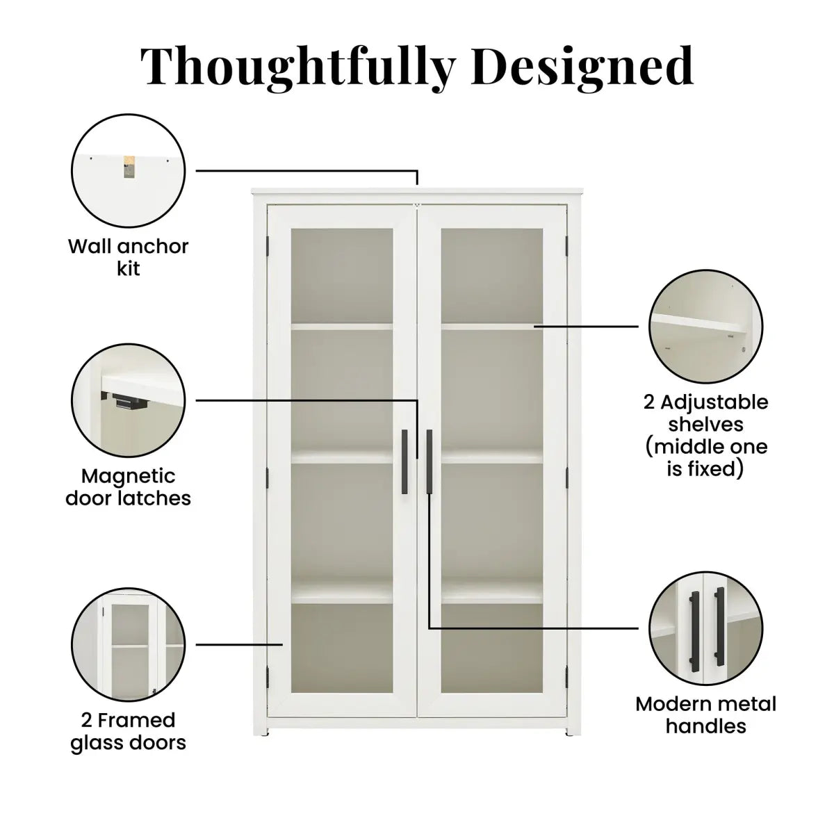 Modern White Oak Curio Display Cabinet – view 5