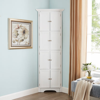 Tall storage cabinet with 4 shelves, white