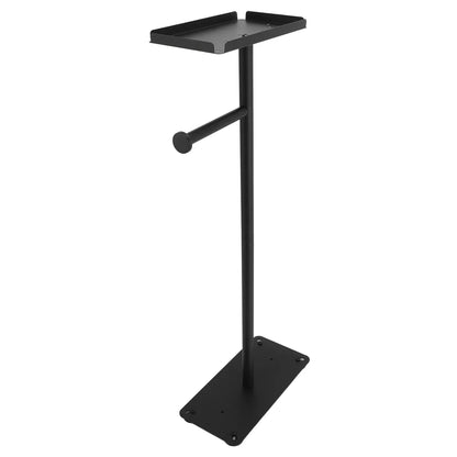 Standing Toilet Paper Holder – Black Stainless Steel Bathroom Tissue Stand