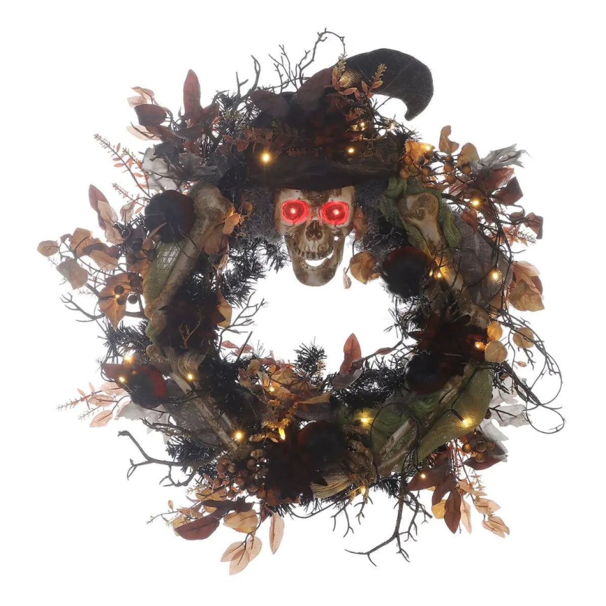 Skeleton Halloween Wreath, Hauntingly Beautiful Front Door Decor