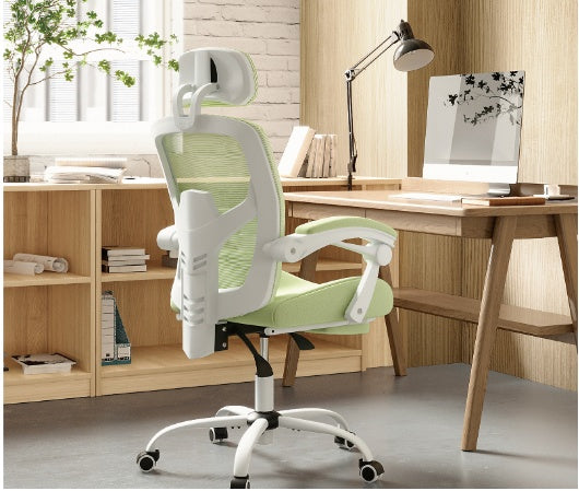 Reclining ergonomic office chair with footrest