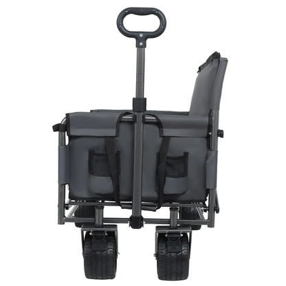 3-in-1 Convertible Folding Wagon Cart – Bench Seat & Storage, 500 lb Capacity