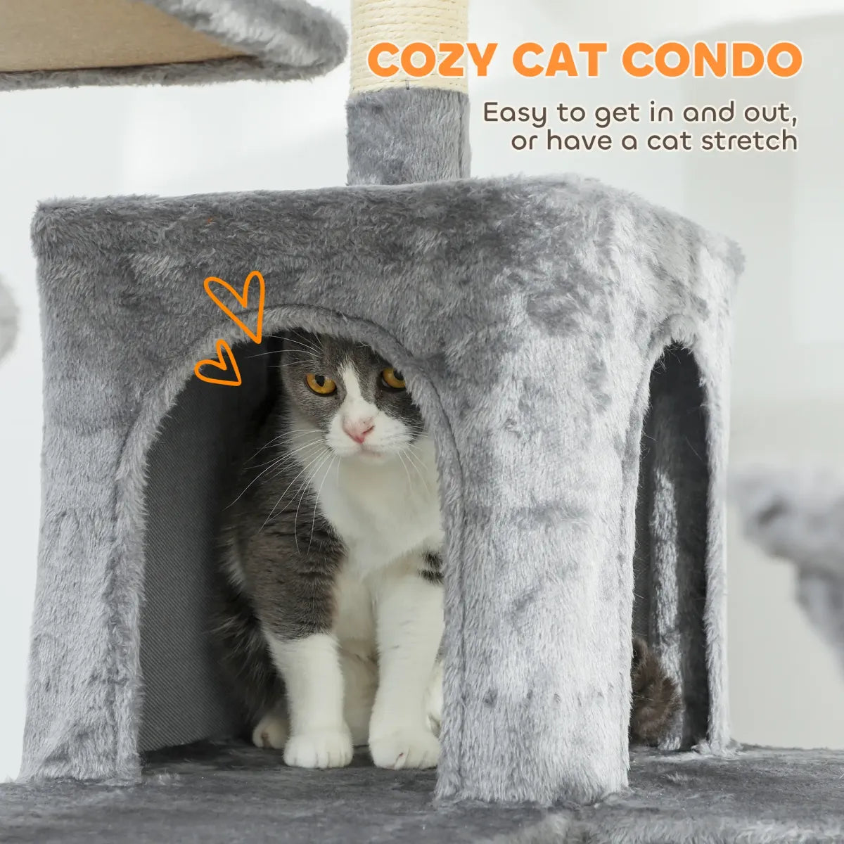 69" Multi-Level Cat Tower, Dark Gray