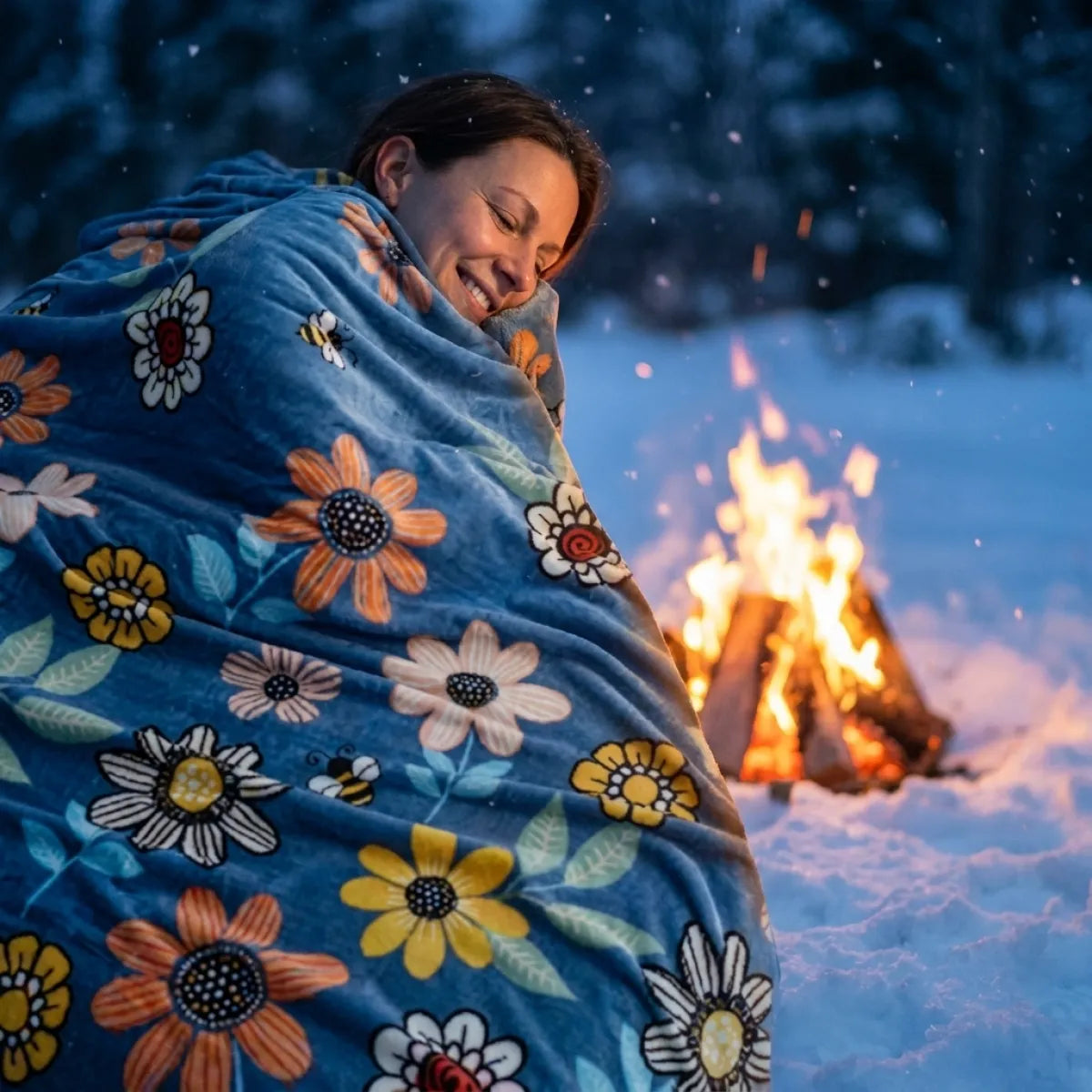 Soft Fleece Throw Blanket – Lightweight Plush Sofa & Camping Blanket