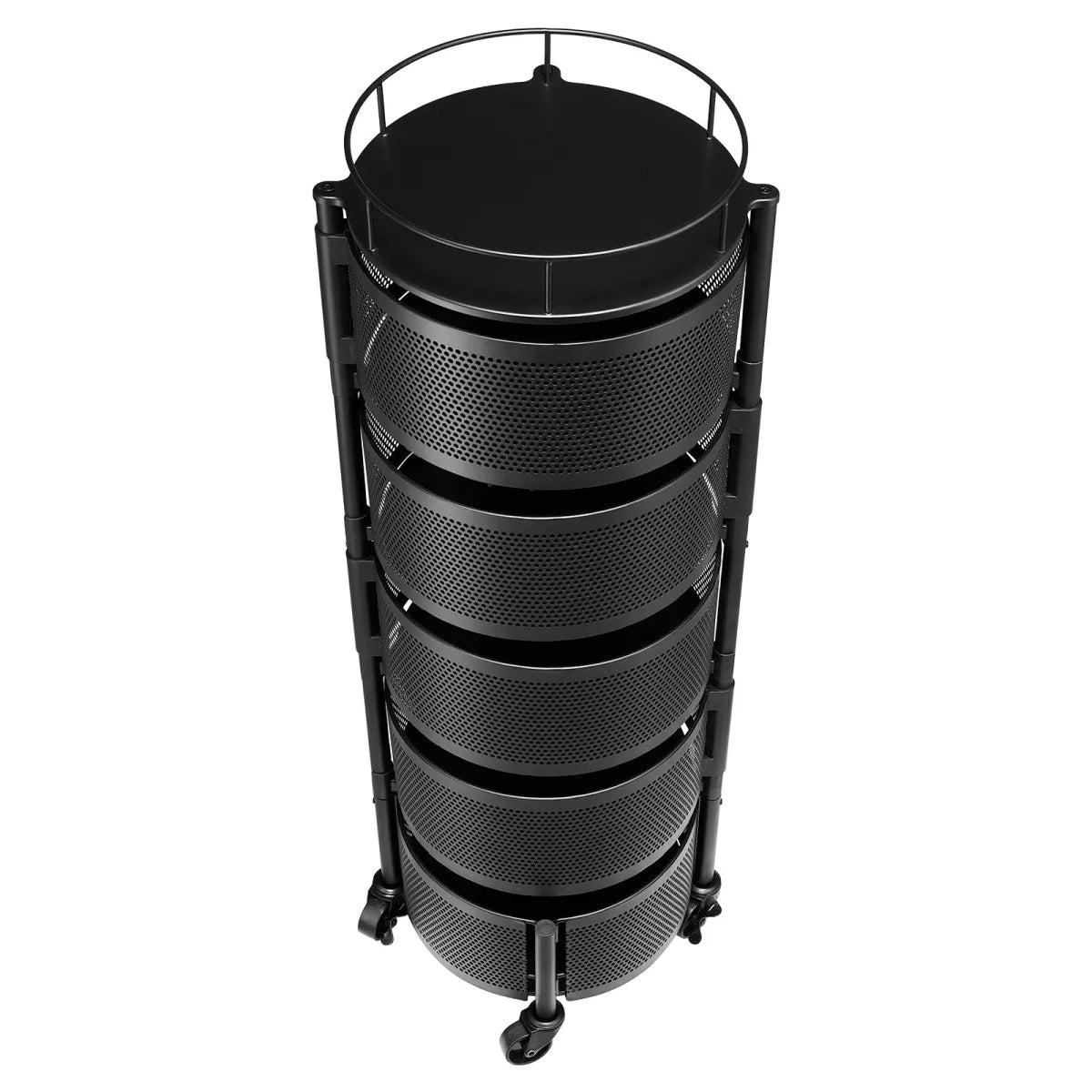 Rotating 5-Tier Storage Rack Cart – Fruit and Vegetable Kitchen Organizer