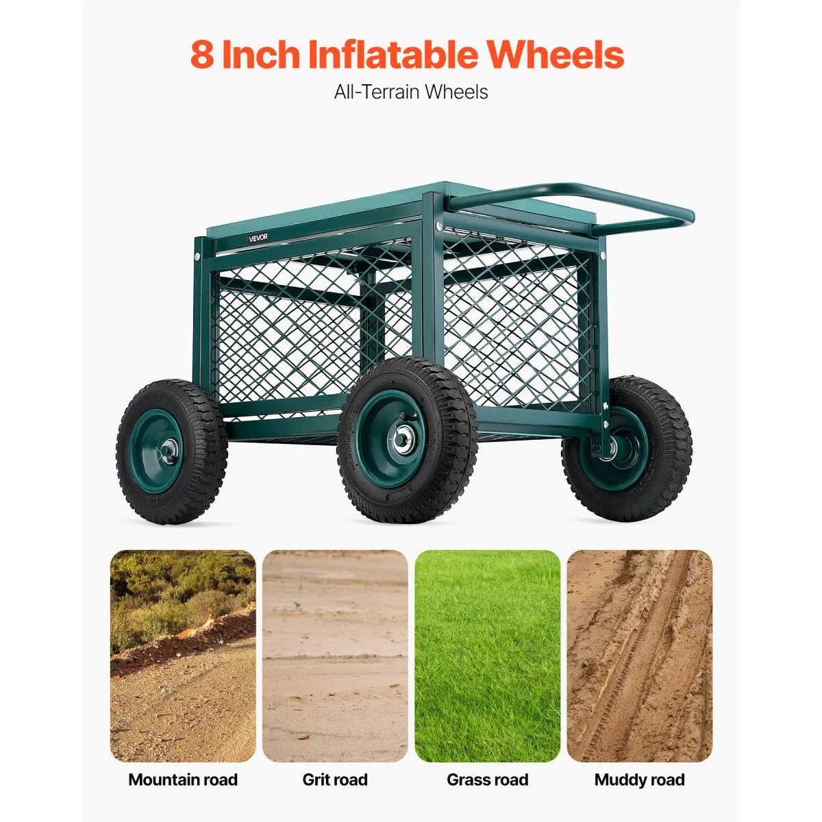Rolling Garden Seat with Storage – Heavy-Duty Metal Gardening Cart Stool