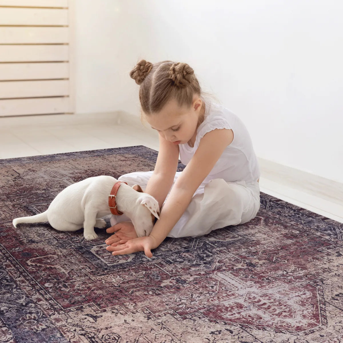 Washable Area Rug, Burgundy