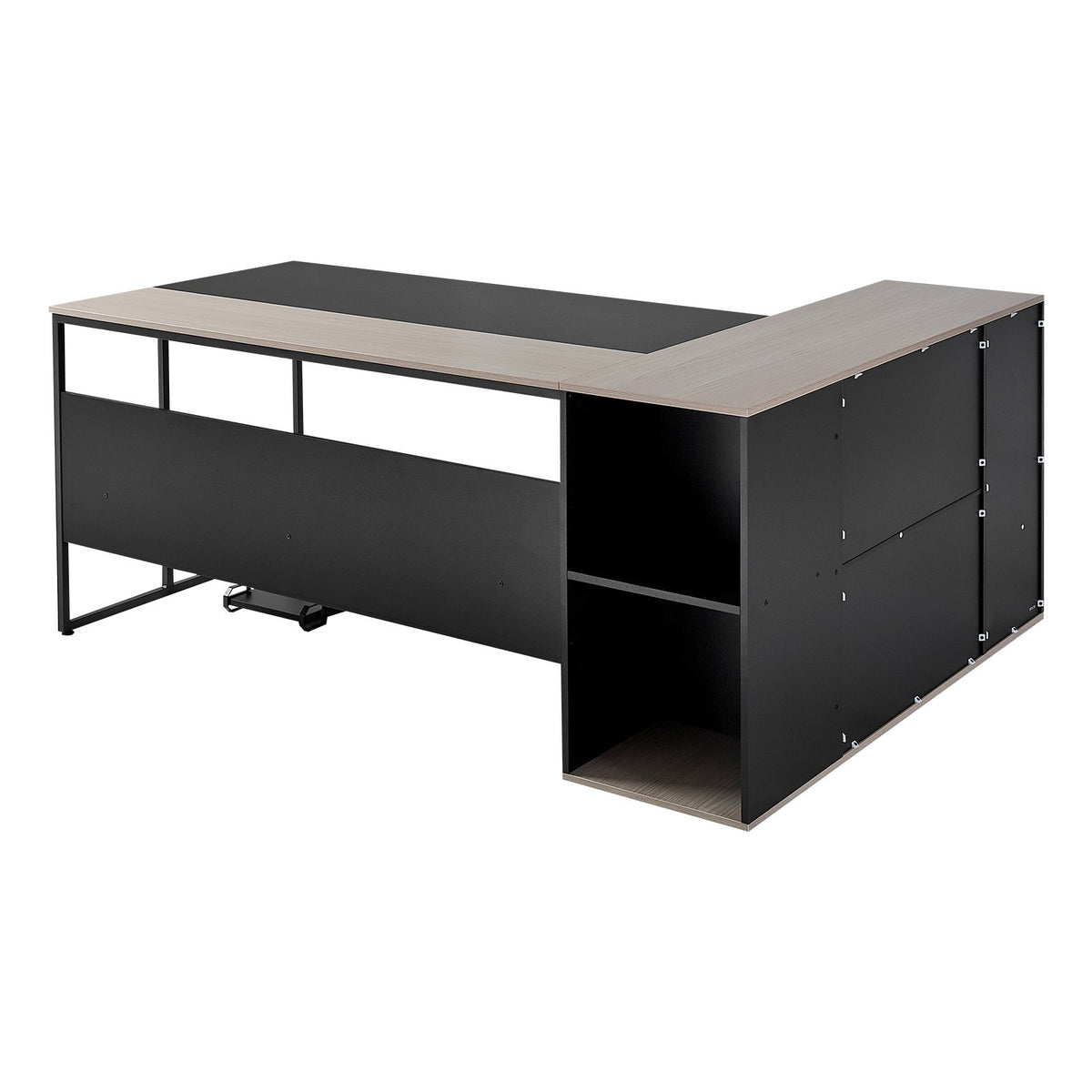 L-shaped executive desk with CPU stand