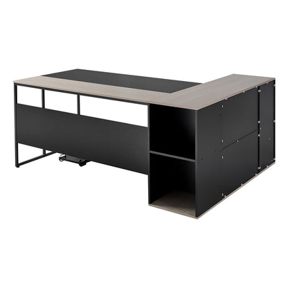 L-shaped executive desk with CPU stand