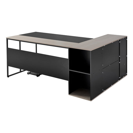 L-shaped executive desk with CPU stand
