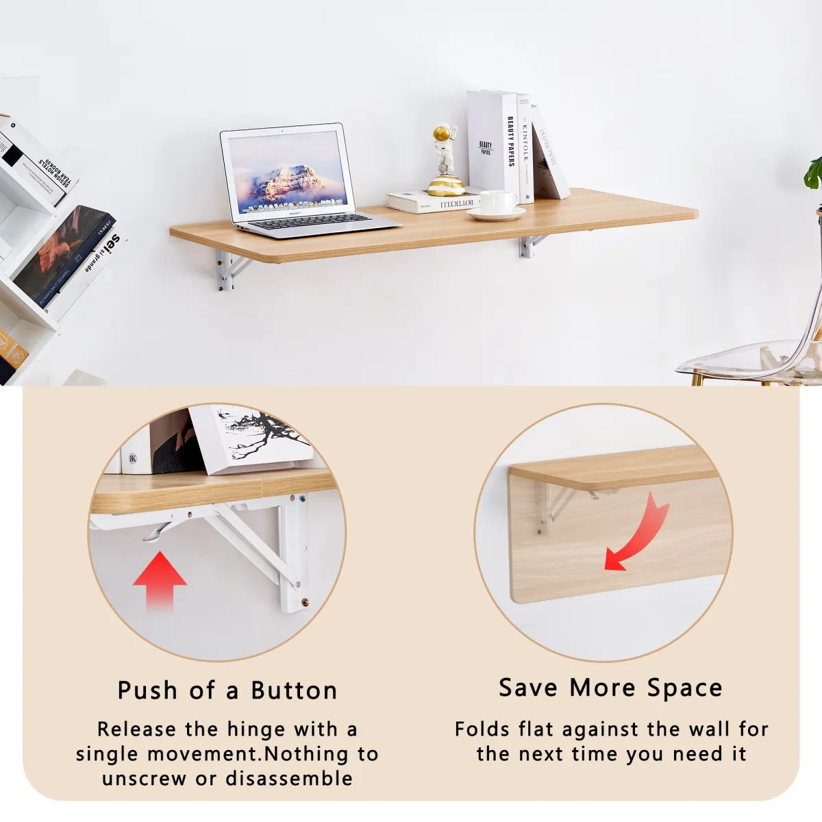 Wall-Mounted Folding Laundry Table – Fold-Down Space-Saving Shelf