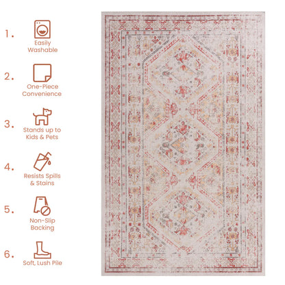 Washable Area Rug, Beige