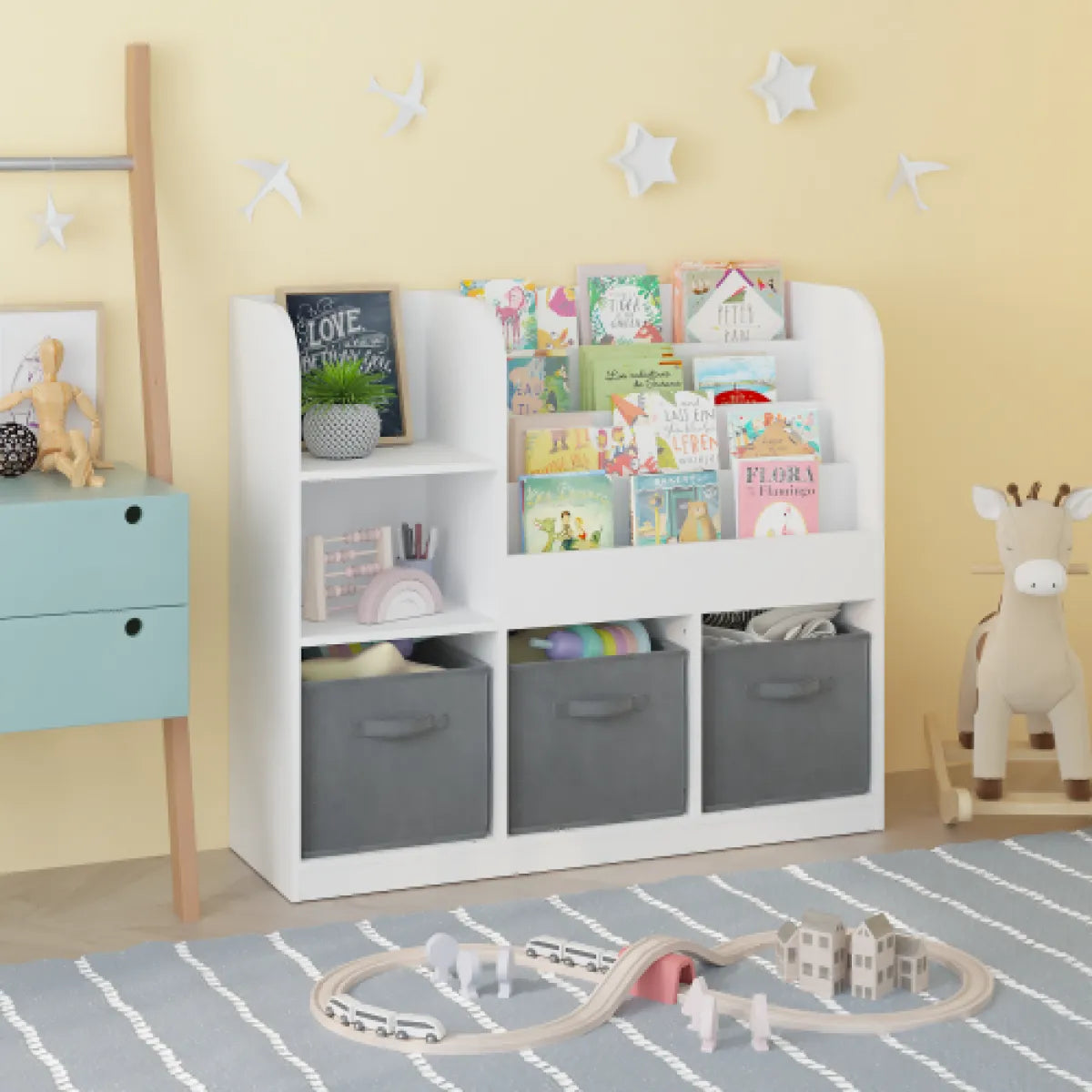Kids Bookcase, White & Gray – view 6