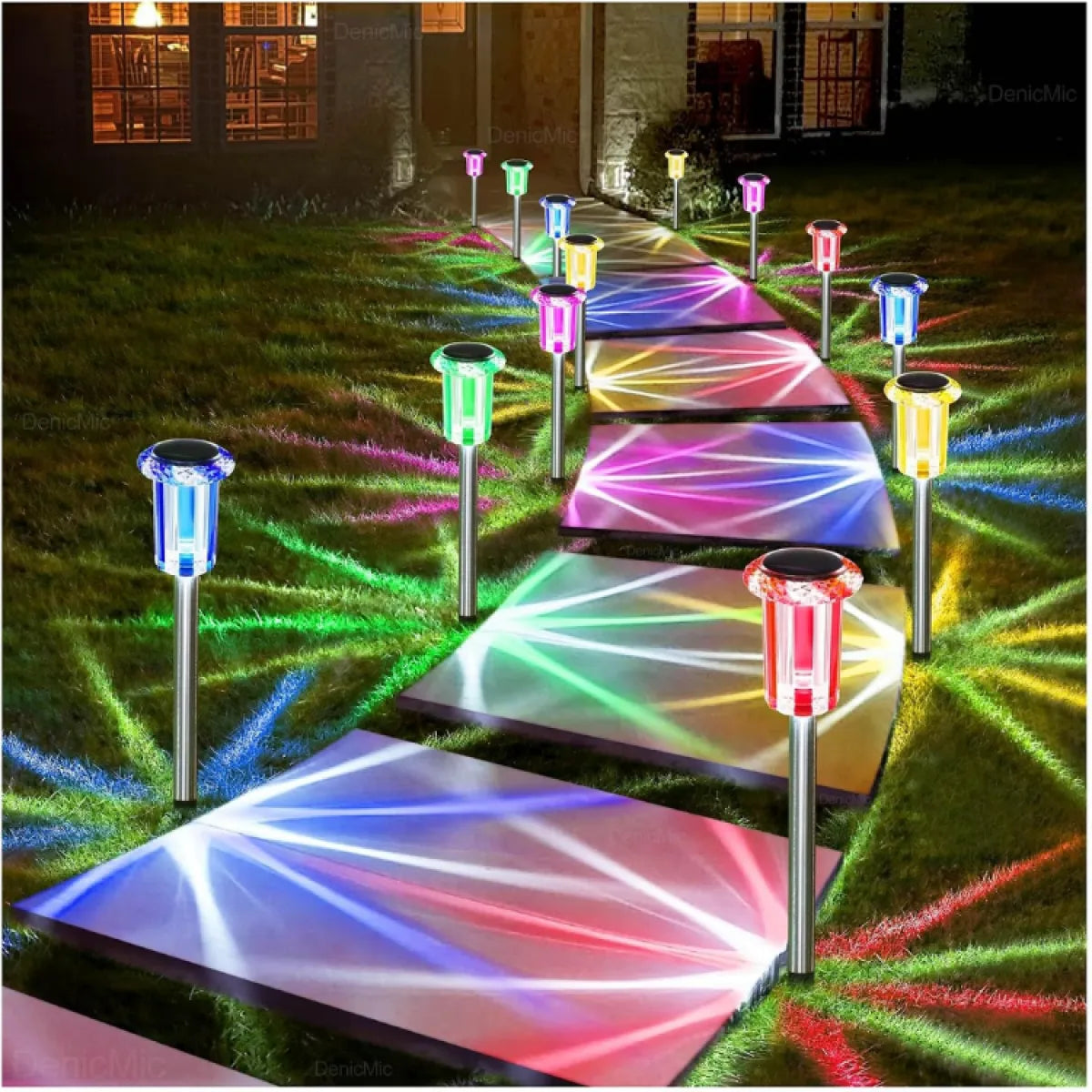 Solar Candy Cane Pathway Lights, 10 Pack