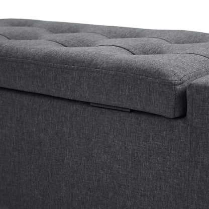 Linen Storage Ottoman Bench with Tufted Design – Upholstered Entryway and Bedroom Bench