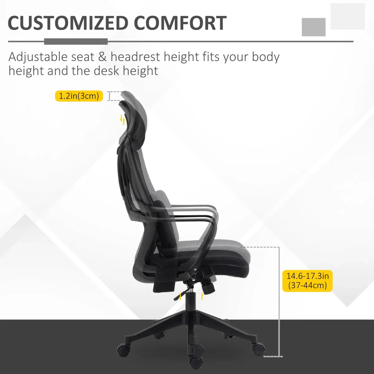 High-Back Mesh Office Chair – Ergonomic Swivel Desk Chair