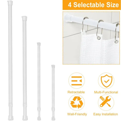 Spring Tension Curtain Rod – Heavy-Duty Steel No-Drill Pole