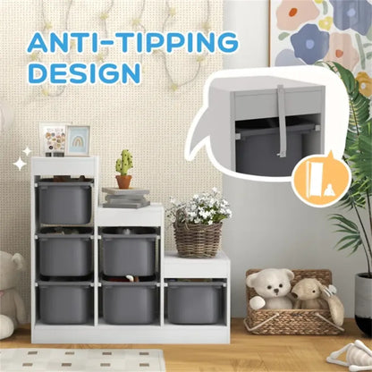 Large Toy Storage Organizer – Multi-Bin Playroom Shelving Unit